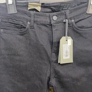 ALL SAINTS-JET BLACK GRACE JEANS SIZE 28